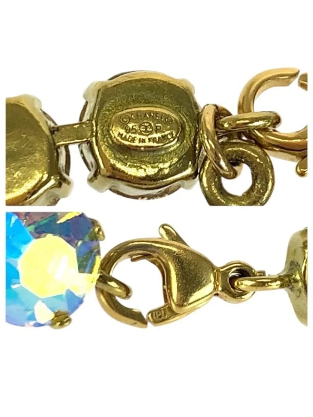 Chanel Super Vintage CC Logo Anklet Aurora Last Gold Plated Bracelet 95 - Picture 7 of 8